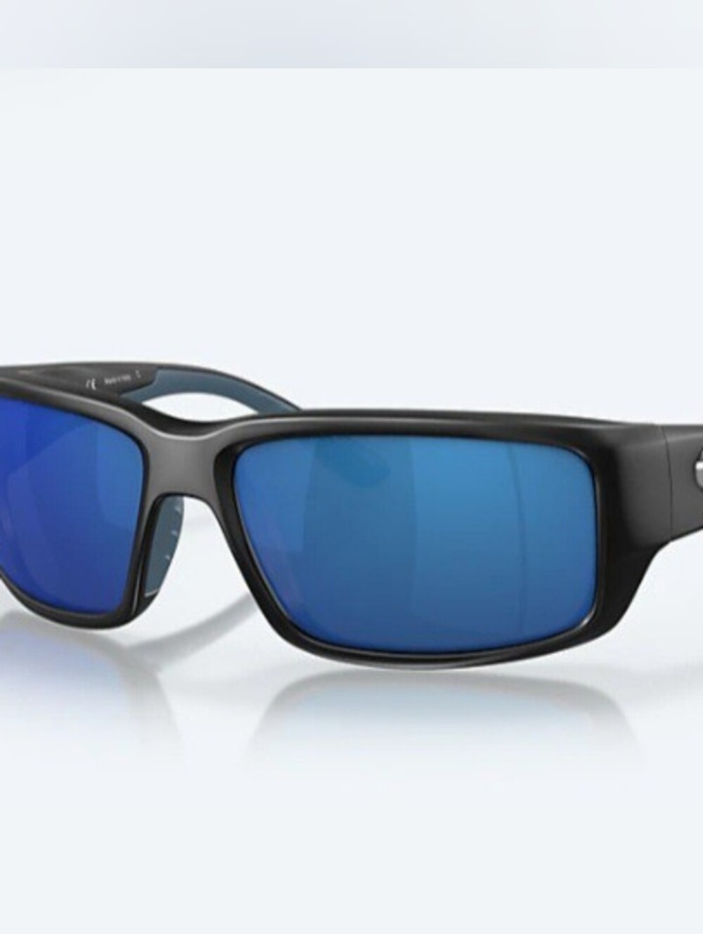 COSTA DEL MAR Men's Black Frame Blue Lens Polarized Sunglasses